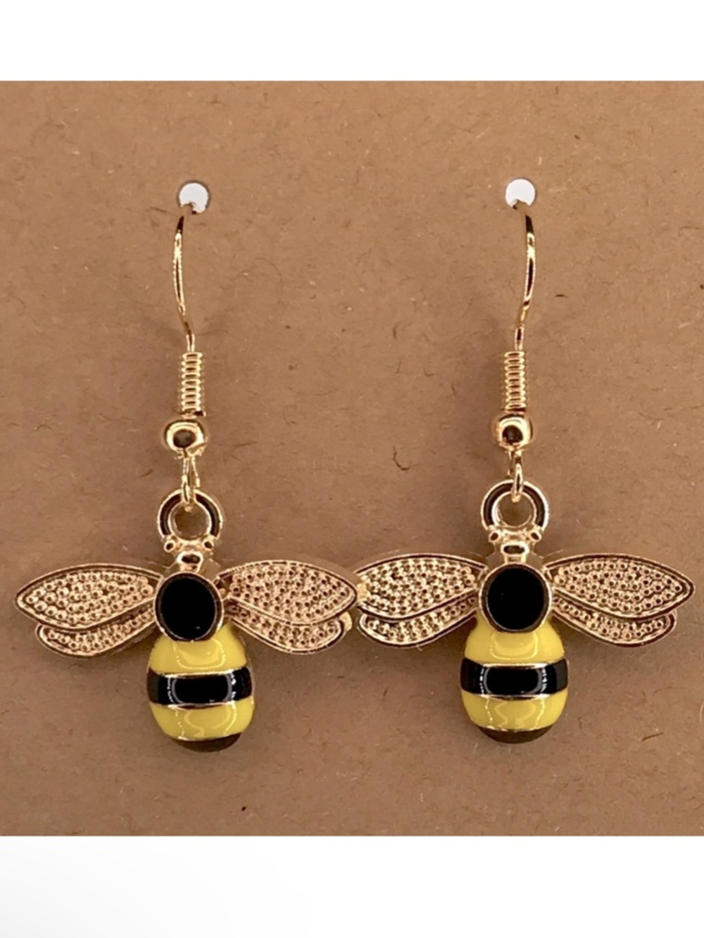 Gold and Yellow Bee Earrings Fashion Jewelry